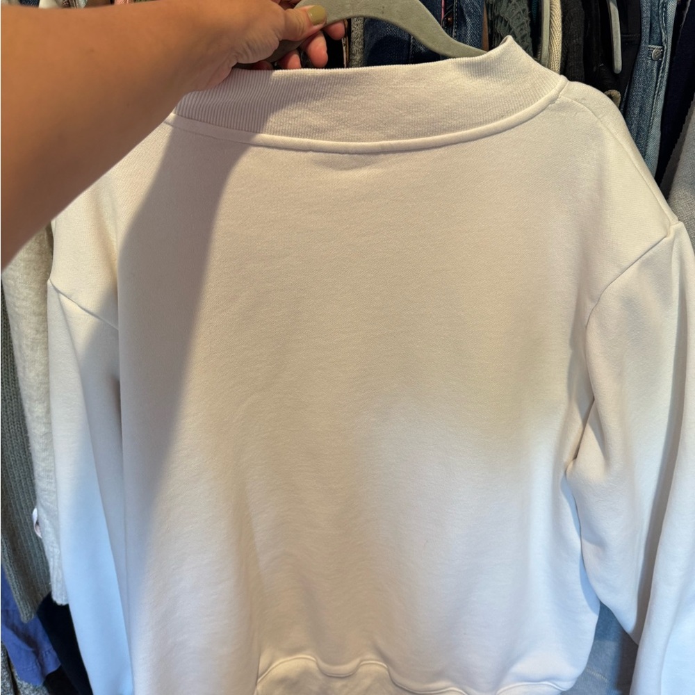 White PARKE Crewneck Sweatshirt with Pink - Picture 6 of 7
